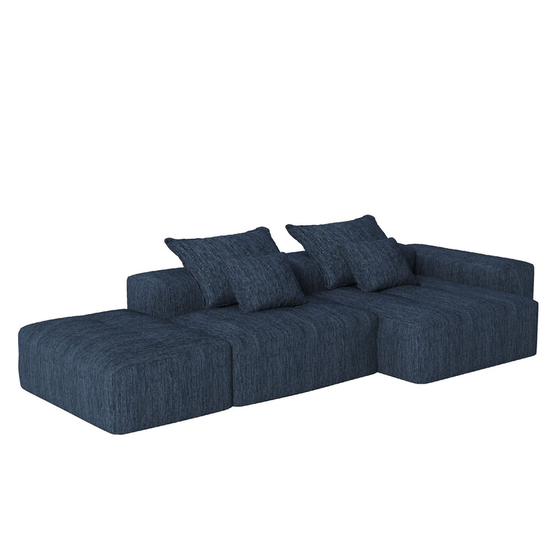 Modern Oversized Diy Combination Modular Sectional Sofa & Pillows