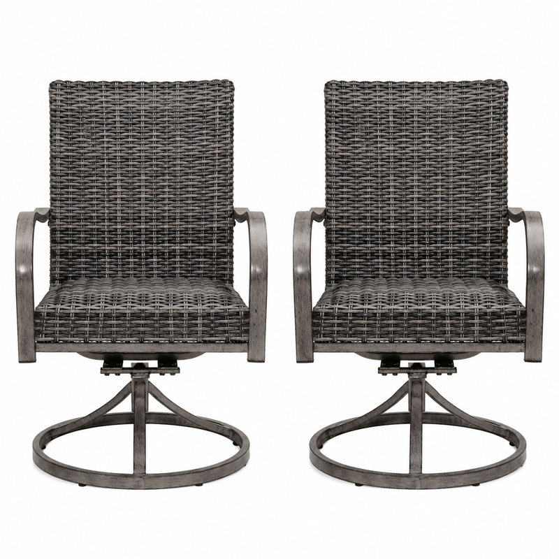 Outdoor Swivel Dining Chair (Set of 2) - Gray