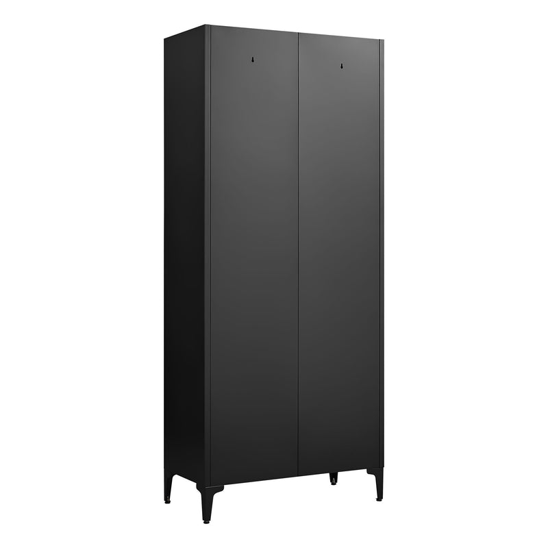 Adjustable 2 Door Kitchen Pantry Cabinet With Striped Design