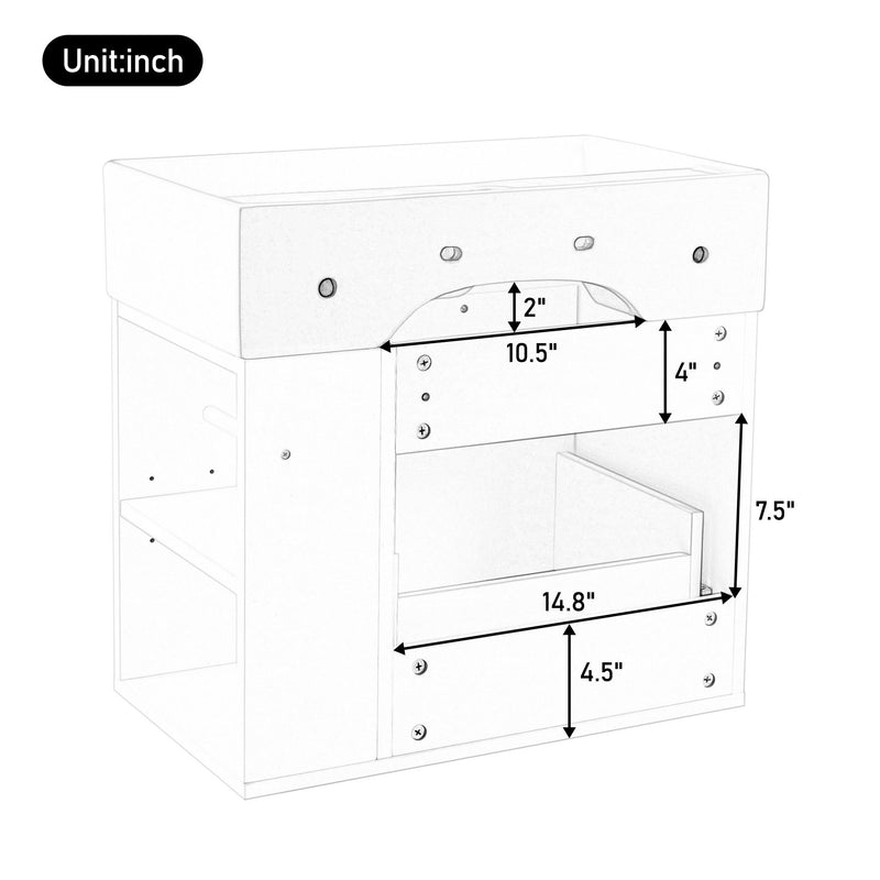 Modern Wall Mounted Bathroom Vanity With Sink, Soft Close Drawer, Adjustable Shelf, Toilet Paper Holder