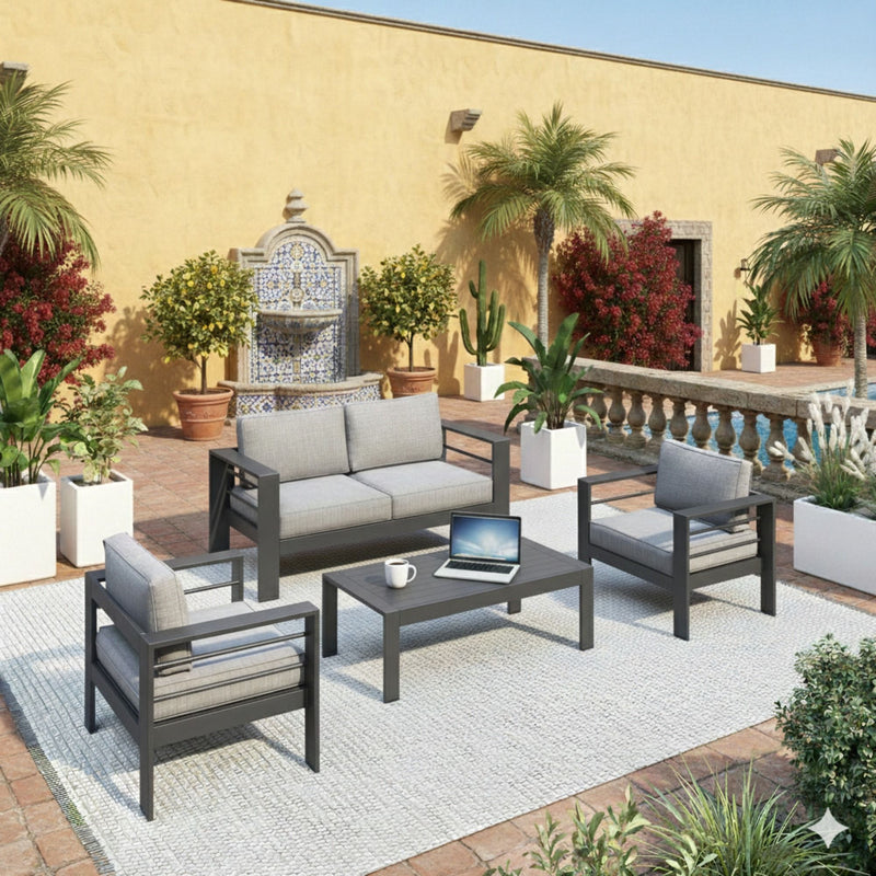 Outdoor Patio Set, All-Weather & Thick Cushions