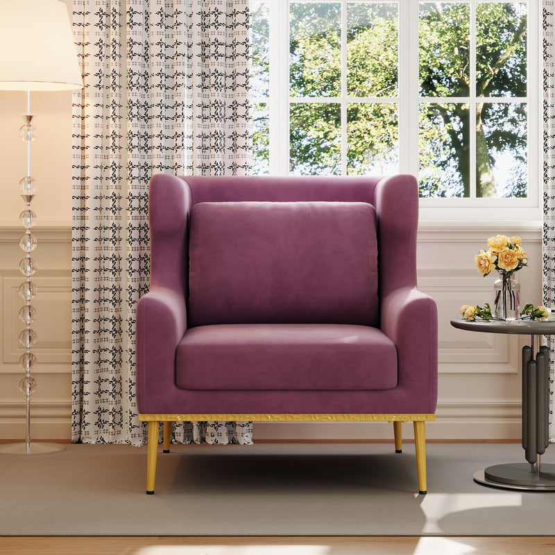Elegant Curved Armrest Accent Armchair