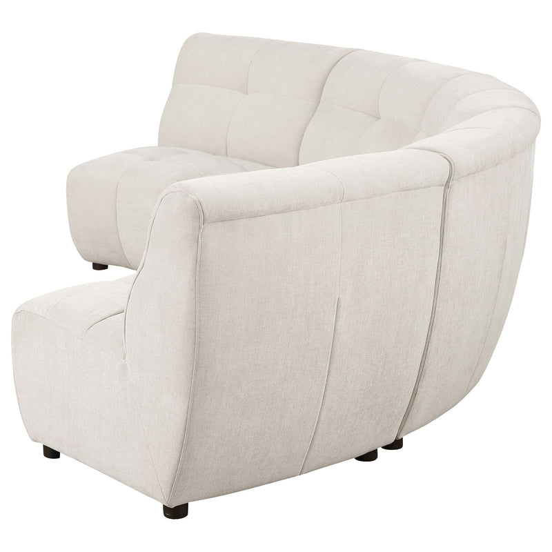 Oliver - 5 Piece Upholstered Sectional Sofa With Curved Silhouette - Ivory