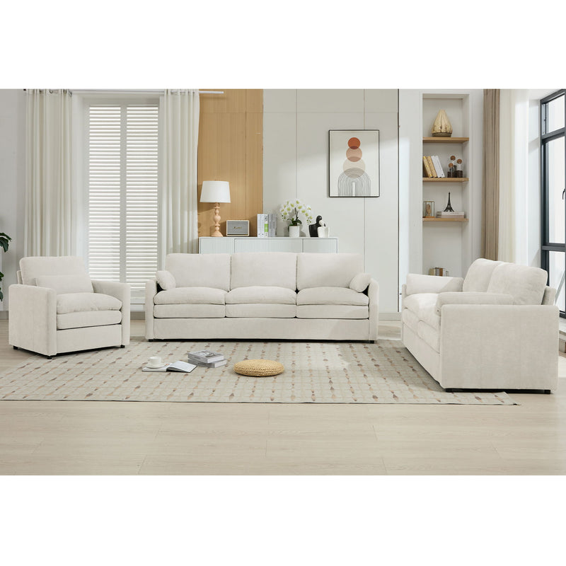 Cozy Upholstered Sofa Set For Living Room