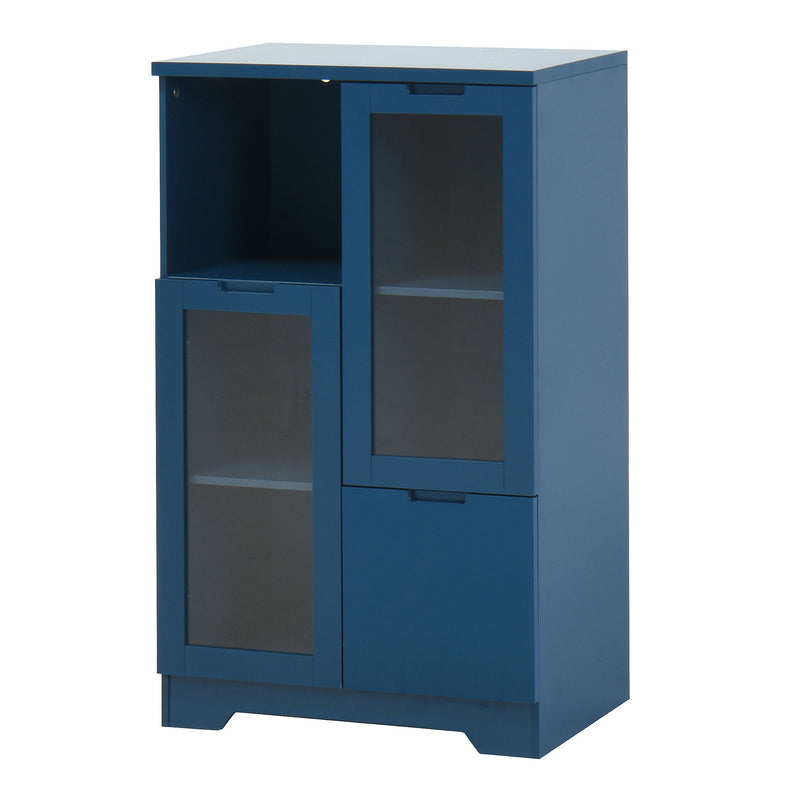 Modern Cabinet With Glass Doors And Drawer