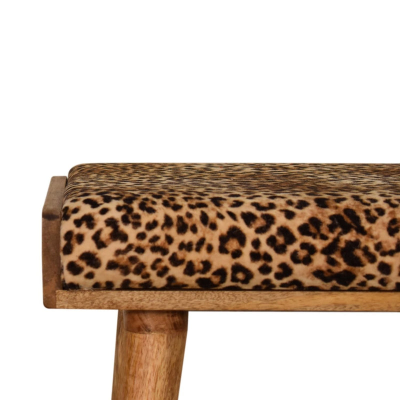 Leopard Tray Style Footstool - Brown Oak