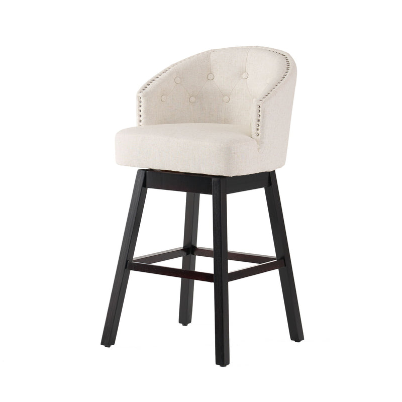 360 Degree Swivel Bar Stool With Stunning Nailhead Trim (Set of 2)