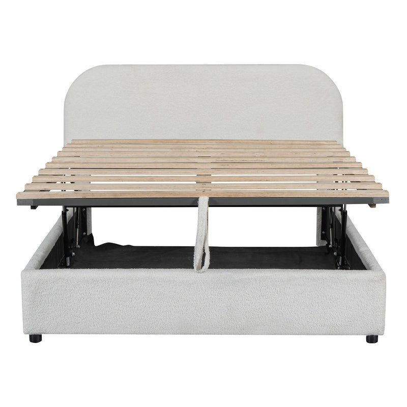 Upholstered Platform Bed With Hydraulic Storage System