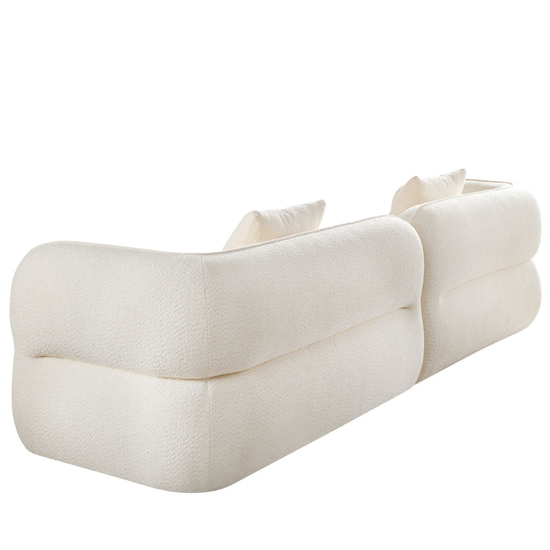 Sectional Sofa With Durable Fabric, Solid Wood Frame, And High Density Sponge Fill