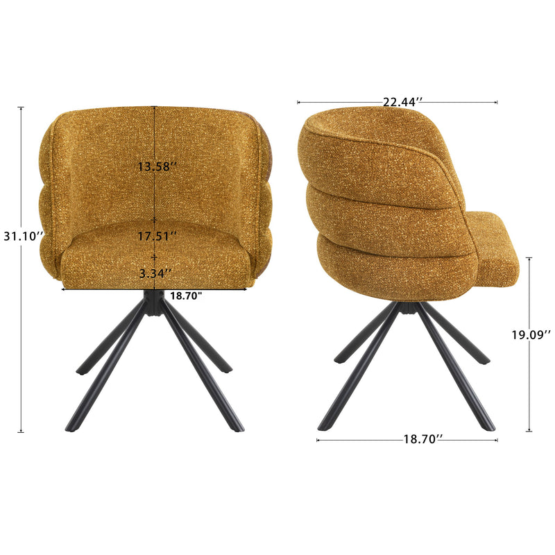 270 Degree Swivel Upholstered Desk Chairs (Set of 2)