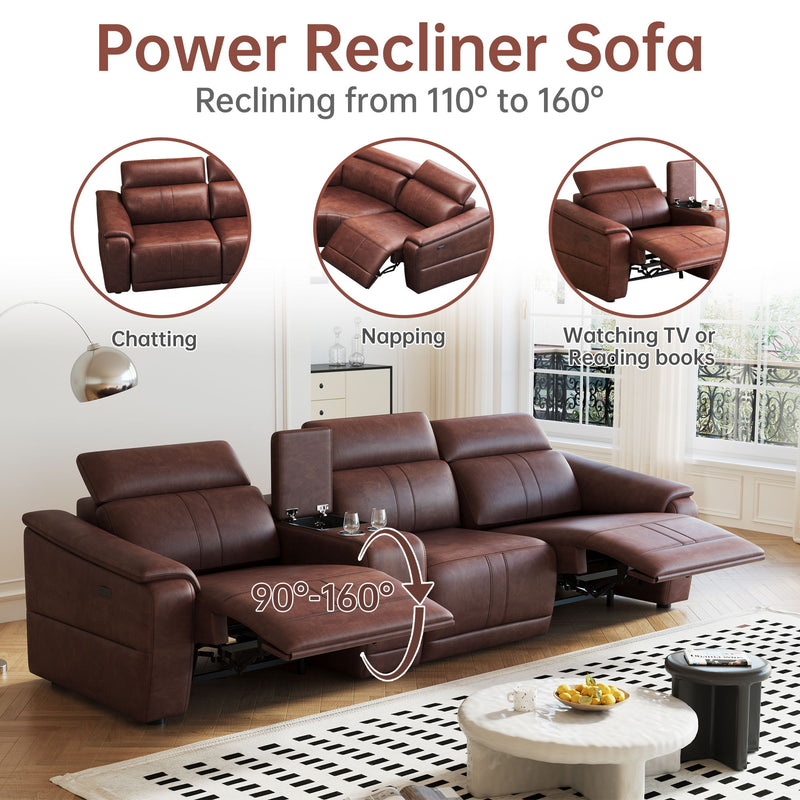 Modular Sofa With Recliners And Cup Holders Sectional Set