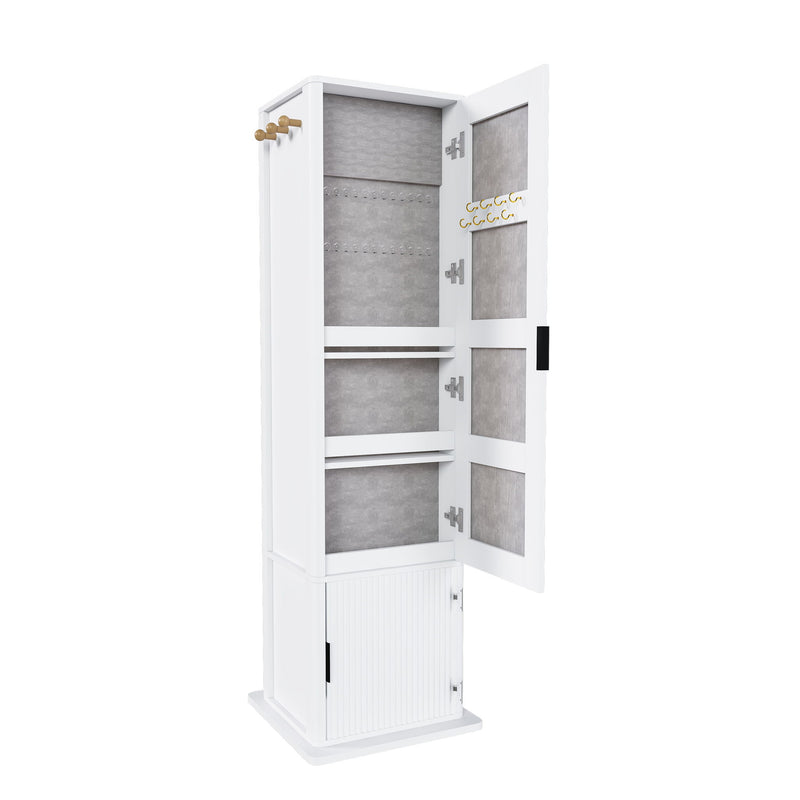 360° Rotating Makeup Cabinet With Full Length Mirror