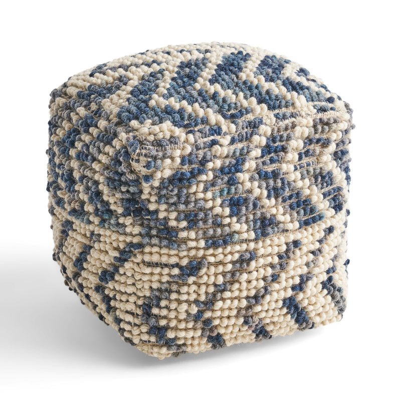 Alina - Wool And Cotton Pouf - Natural