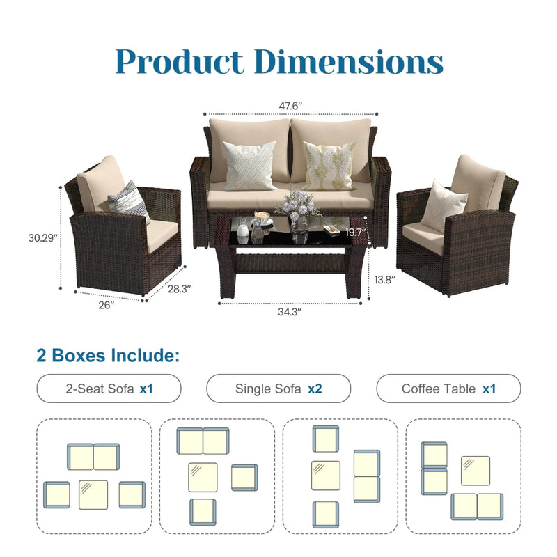 Modern Patio Set With Table And Cushions