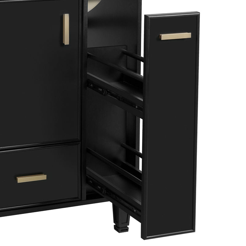 Bathroom Vanity With Sink, Deep Drawer, Door Shelf, 2 Tier Basket