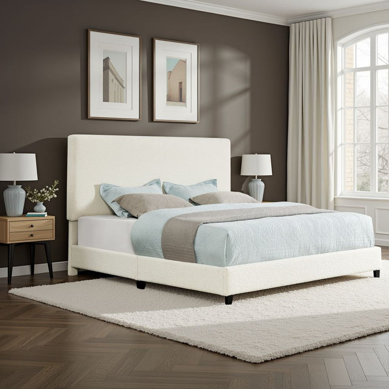 Platform Bed & Upholstered Headboard