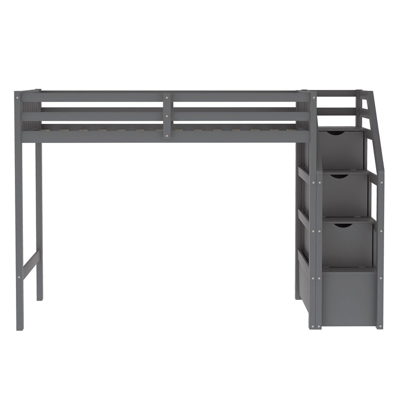 Loft Bed With Staircase And Storage
