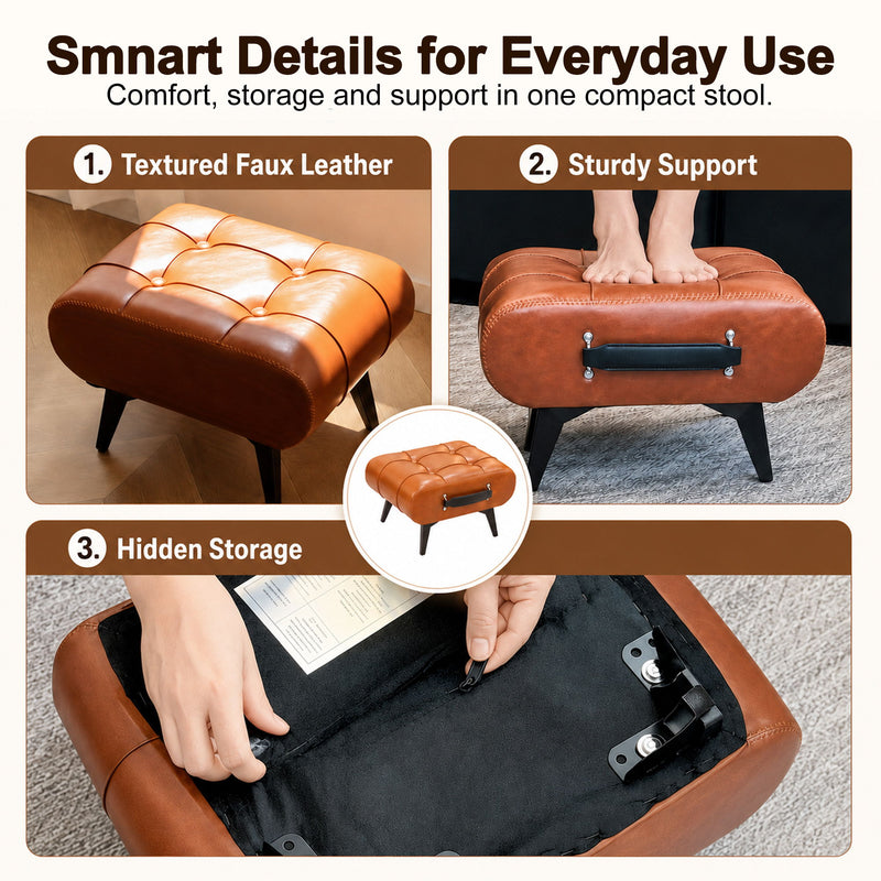 Minimalist Footstool With Hidden Storage