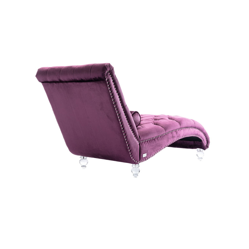 Chaise Lounge Indoor, Button Tufted Upholstered Chaise Lounge Chair With Pillow