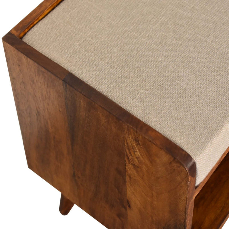 Solid Wood Bench With Upholstered Sea