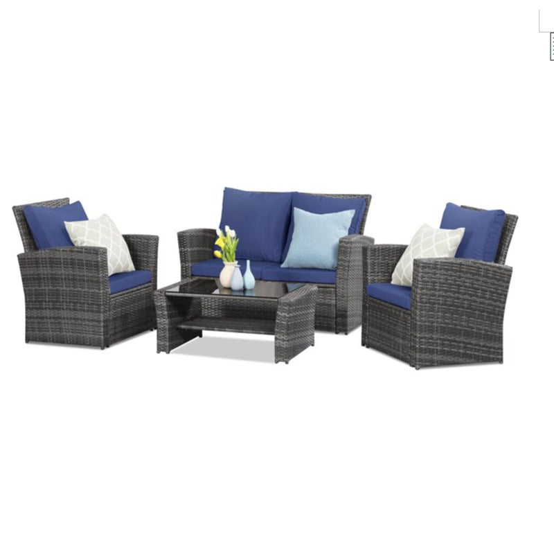 Modern Patio Set With Table And Cushions