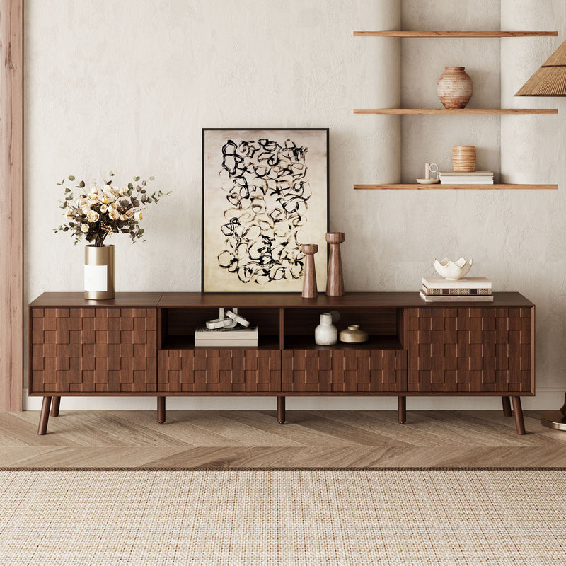 TV Stand With Drawers And Cable Management - Walnut