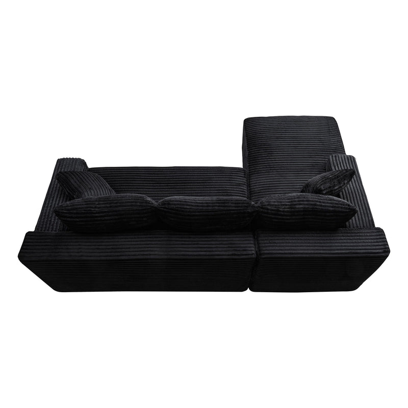 Cloud Modular Sectional Sofa Couch With L-Shape Chaise, Upholstered Couches For Living Room - Black