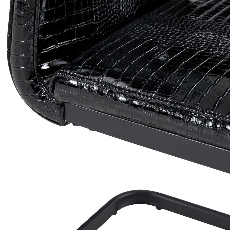Alligator Skin Upholstered Dining Chairs
