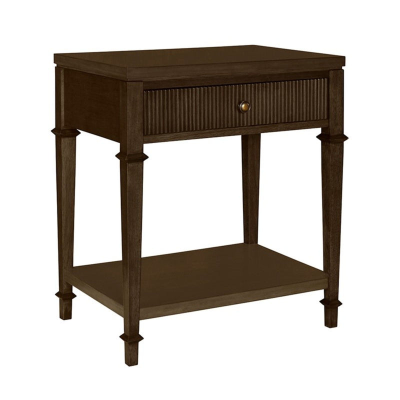 Kenna - Nightstand With Storage - Dark Coffee