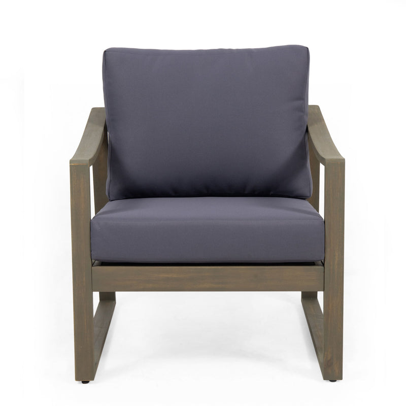 Samwell - Club Chair Outdoor Seating Acacia Wood - Dark Gray