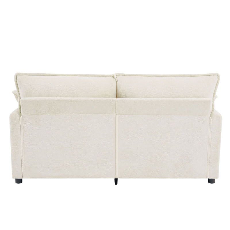 Modern Loveseat Sofa, Upholstered Couch With Side Storage Pockets