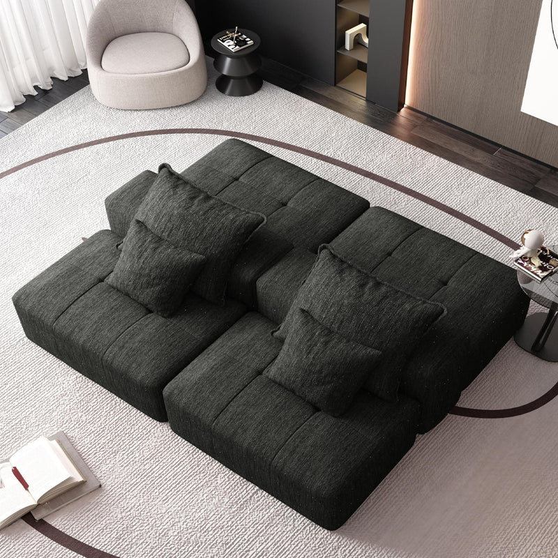 Modern Oversized Diy Combination, Modular Sectional Sofa With Pillows