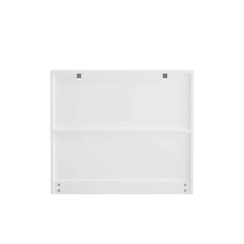 Toy Storage Organizer With Large Drawer And Low Bookshelf For Nursery & Playroom - White