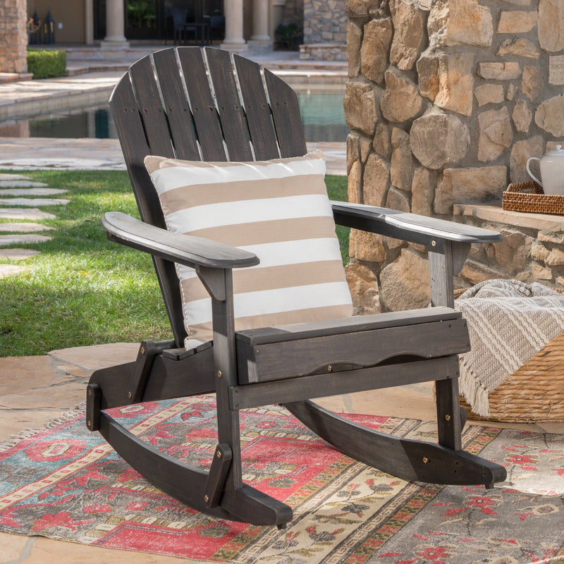 Outdoor Adirondack Rocking Chair With Hand Crafted Details