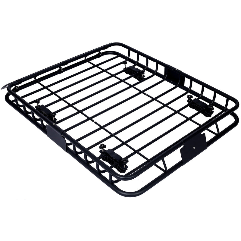 Motoring Rooftop Cargo Carrier Basket Steel, Universal Fit Roof Rack