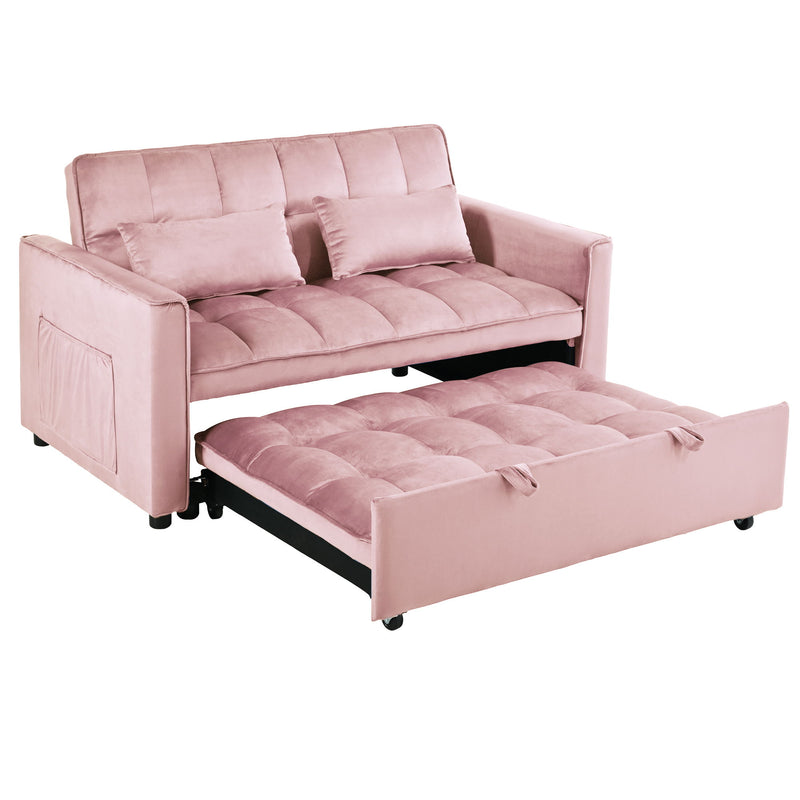 3 In 1 Pull Out Couch Convertible Sofa Bed With Reclining Backrest