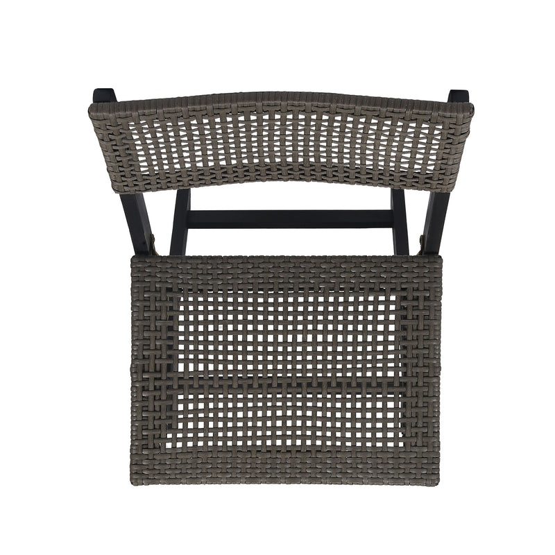 Bistro Foldable Chair With Wicker Backrest