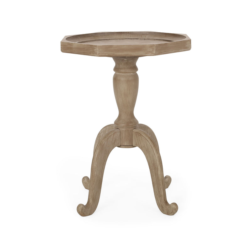 French Country Accent Table With Spider Leg Design - Natural / White