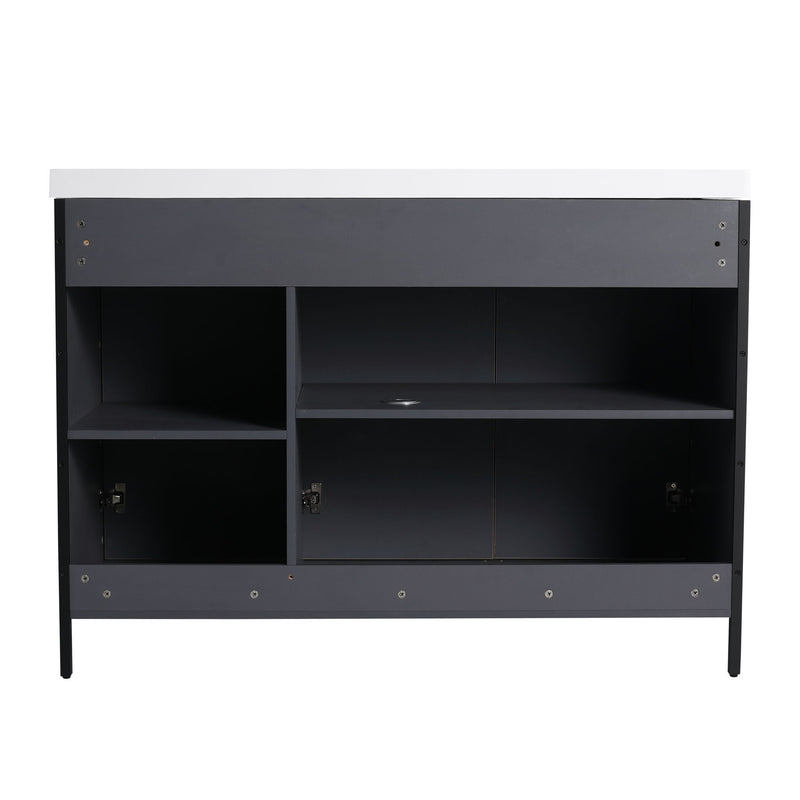 Contemporary Freestanding Bathroom Vanity With Adjustable Shelves