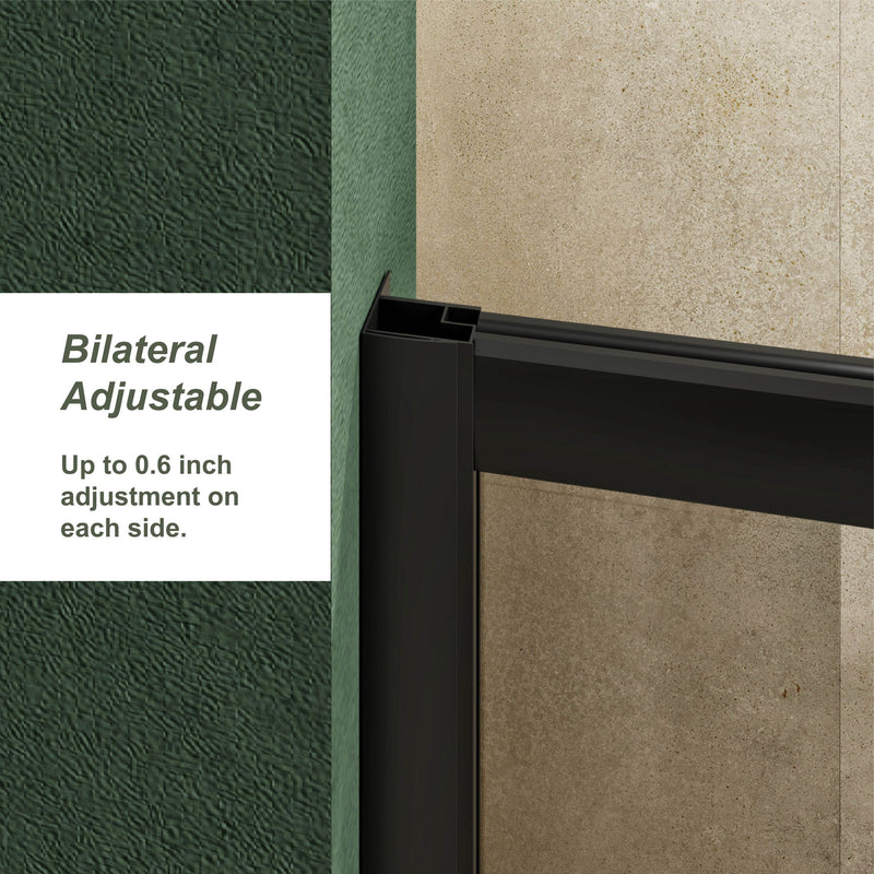 Single Sliding Shower Door, Thick Clear Tempered Glass Shower Door With Stainless Steel Handle
