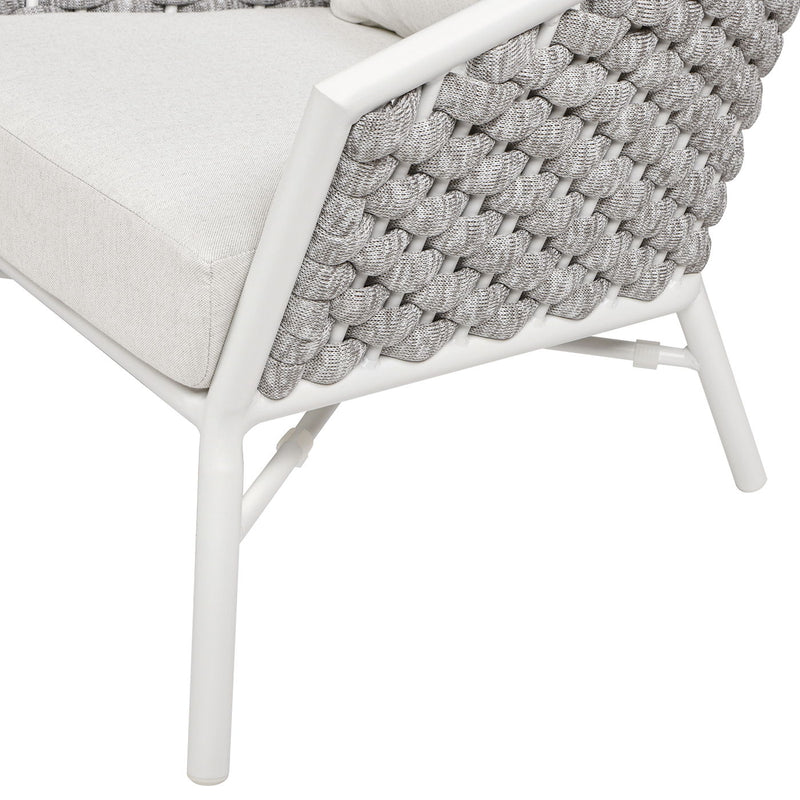 Rowan - Rope Barrel Back Patio Accent Arm Chair (Set of 2) - White