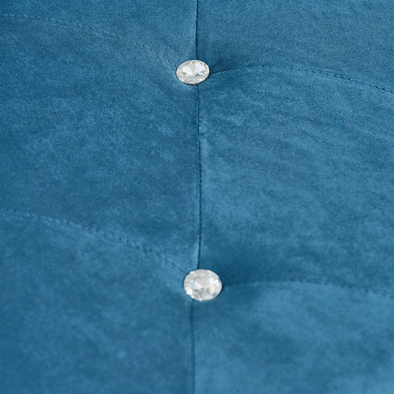 Storage Bench With Crystal Buttons And 1 Pillow For Bedroom