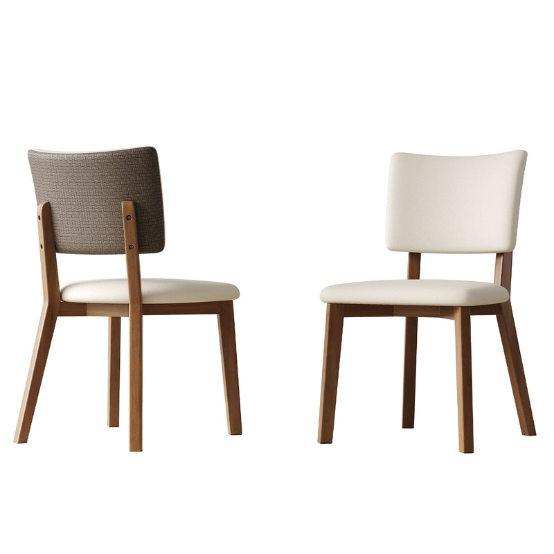 Dining Chair (Set of 2) - White / Deep Walnut