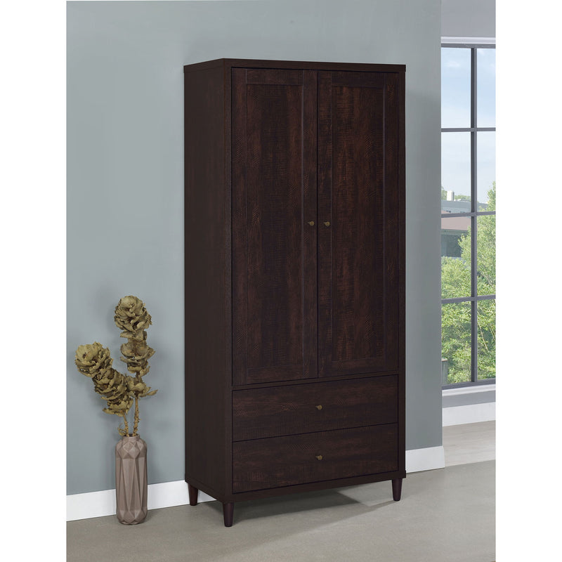 Nestor - 2 Drawer Tall Accent Cabinet With 2 Doors - Rustic