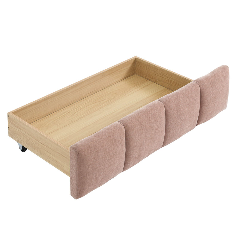 Modern Platform Bed Frame With Thick Fabric
