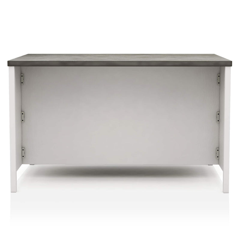 Counter Height Dining Table With Storage Cabinet Base - Dark Gray / Off White / Off White / Gray