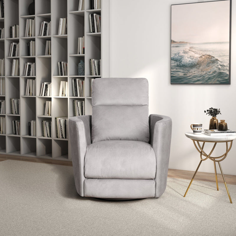 Lawson - Swivel Glider Suede Recliner Chair - Gray