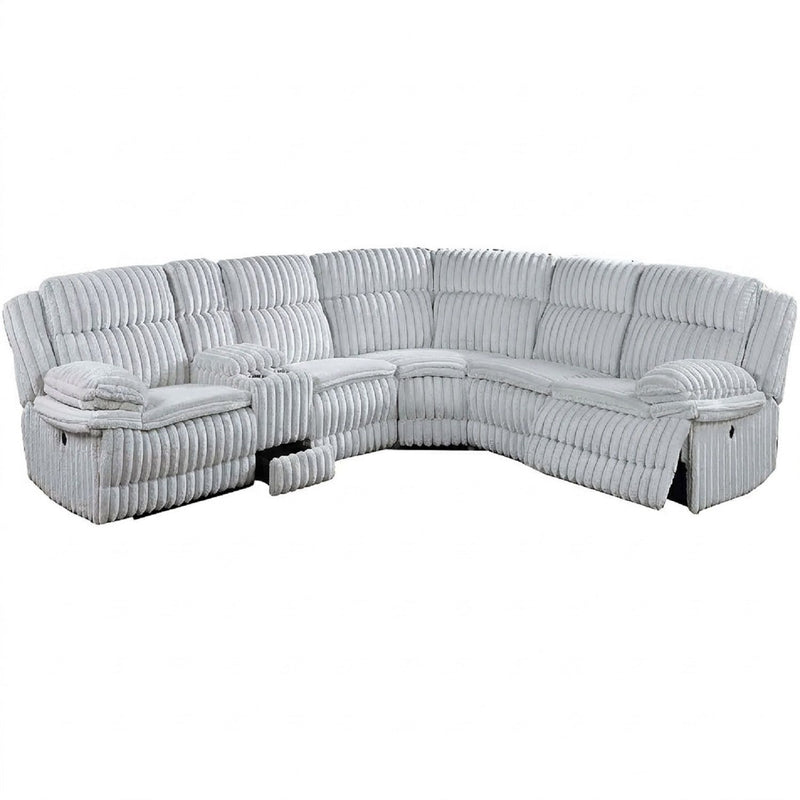 U-Shaped Sectional Sofa With Console Cup Holder, Storage Drawer, Manual Reclining