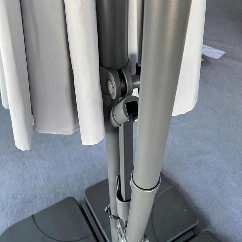 10 Ft Offset Cantilever Patio Umbrella With Crank And Tilt Adjustment For Pool, Deck, And Garden - Gray