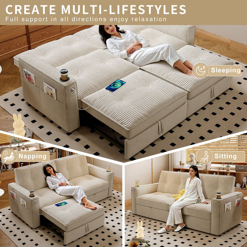 2 In 1 Convertible Sofa Bed For Living Rooms